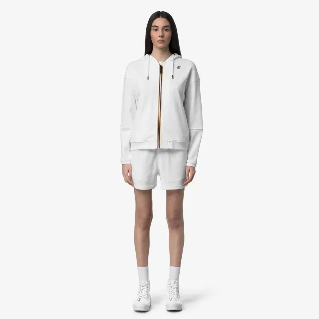 K-Way Lara Poly Cotton hanorac dama alb cu fermoar