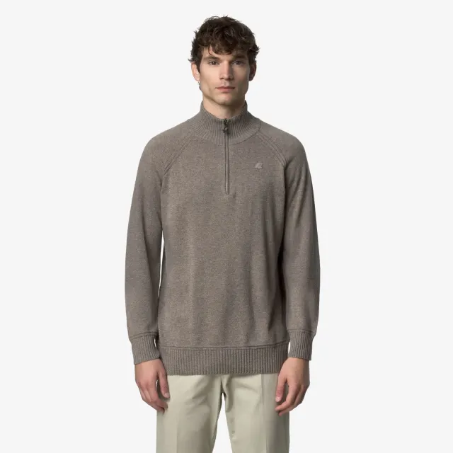 K-Way Cadras Wool Cashmere polo barbati bej fermoar