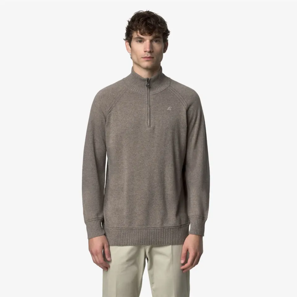 K-Way Cadras Wool Cashmere polo barbati bej fermoar