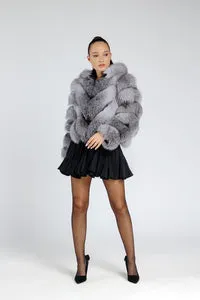 Mareus 379 haină blană vulpe Grey Frost 3in1