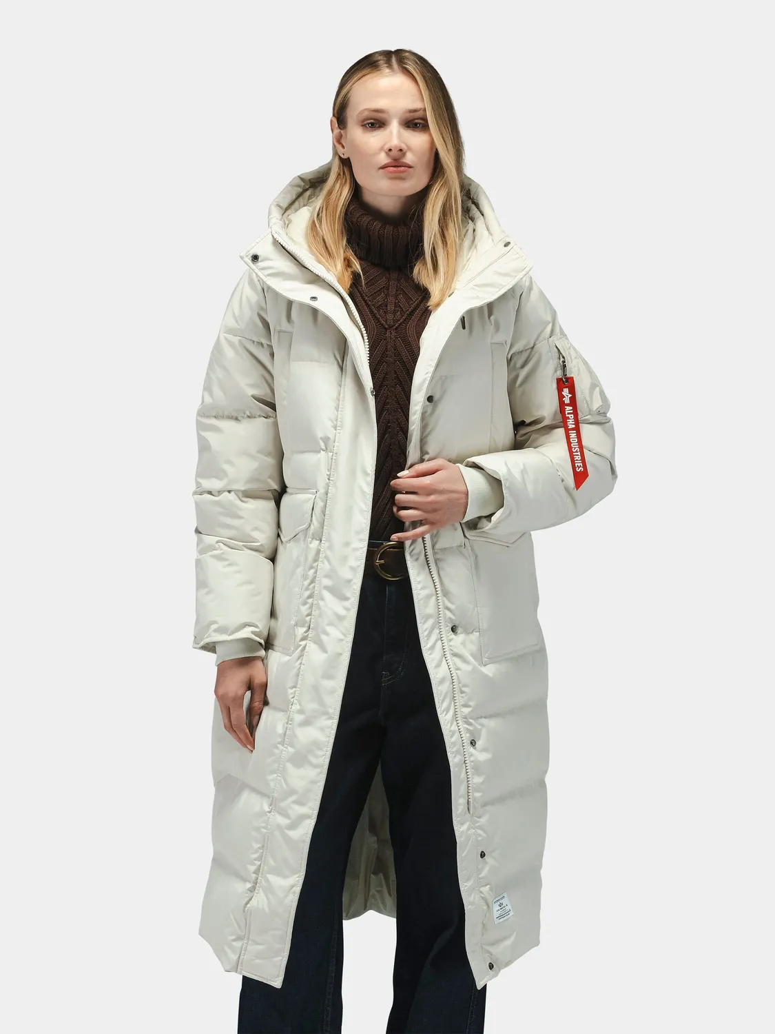 Alpha Industries Sierra Long Puffer parka dama neagra puf