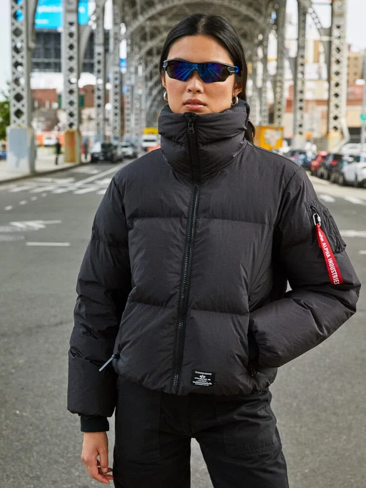 Alpha Industries Sierra Short parka dama neagra puf