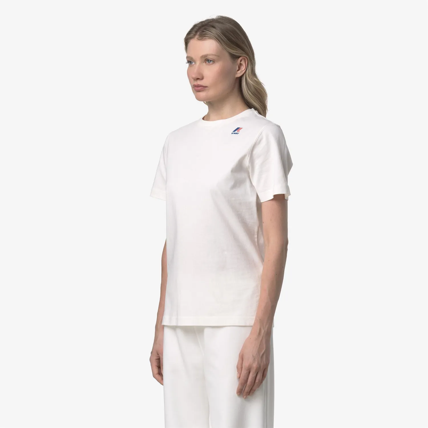K-Way Leonide tricou unisex alb din bumbac pliabil