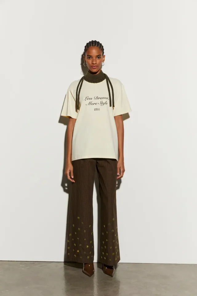 Isabelle Blanche guler tricotat olive lana