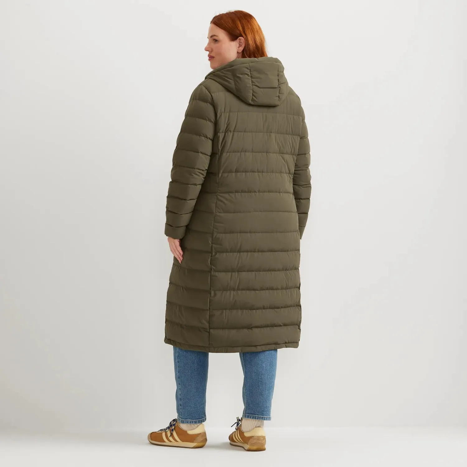 Eddie Bauer EB Stretch Down palton puf dama negru lung