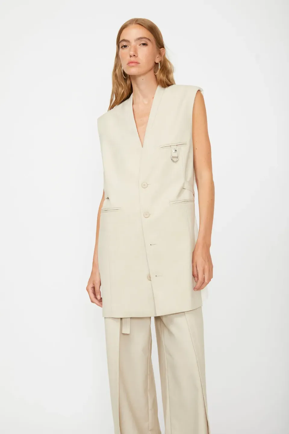 Isabelle Blanche rochie tip taior Taupe poliester