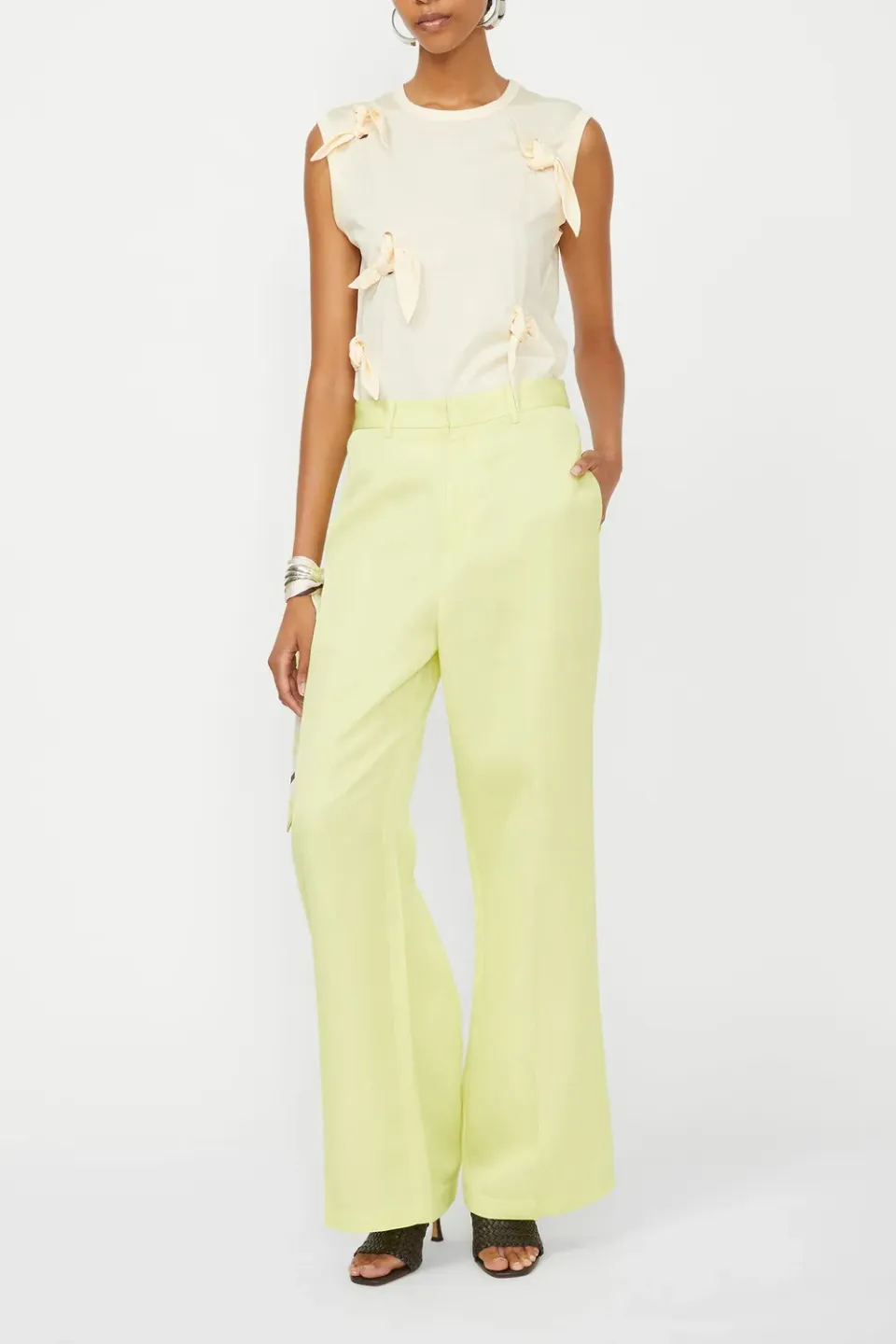 Isabelle Blanche pantaloni limonade satinati