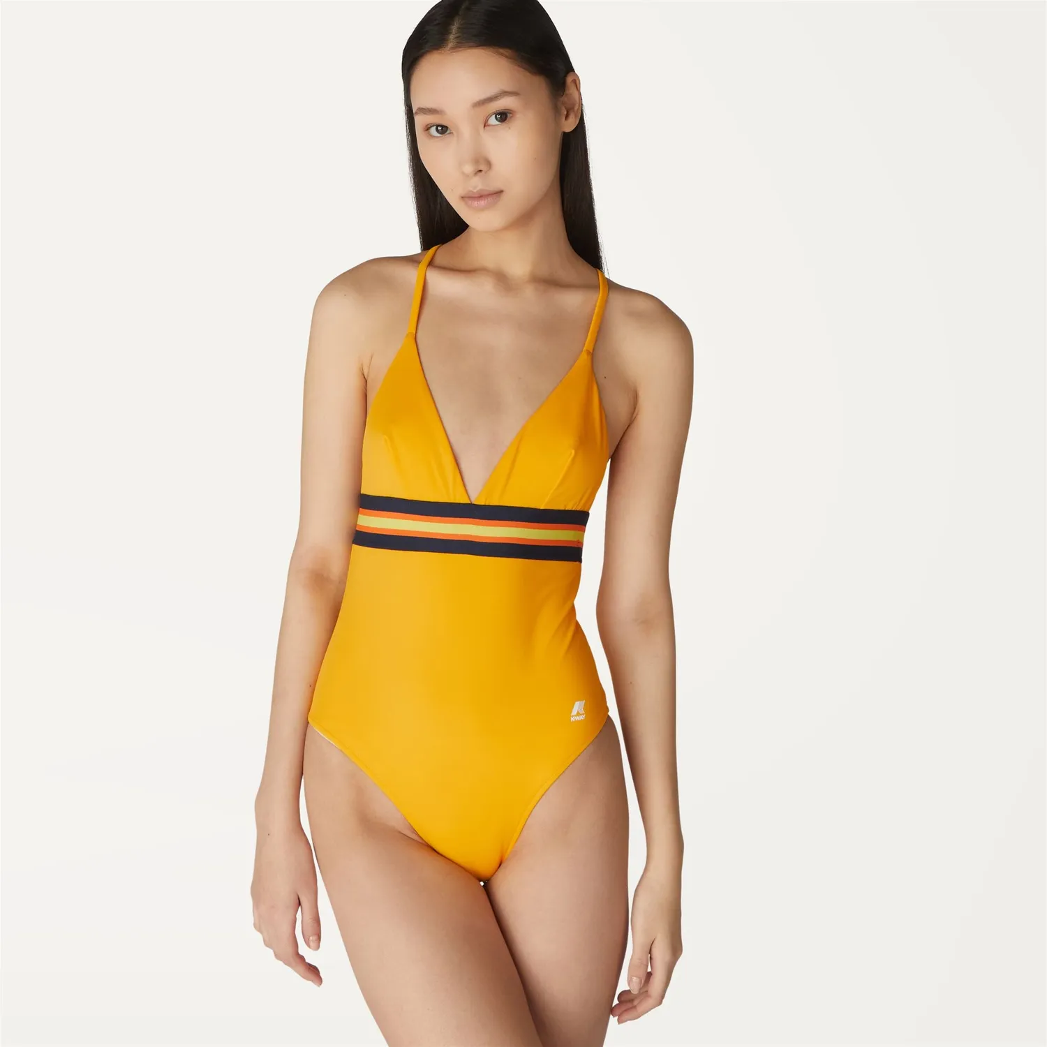 K-Way Katline Tape costum baie dama portocaliu intreg