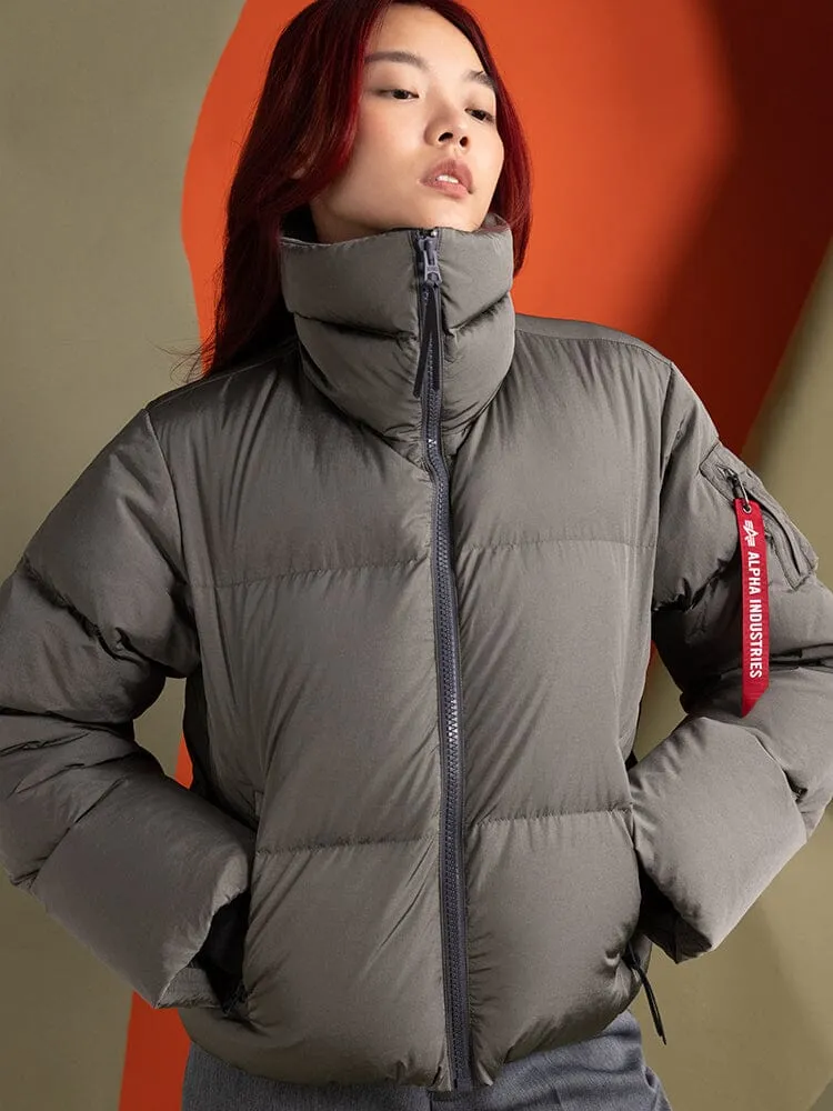 Alpha Industries Sierra parka scurta gri puf dama calduros