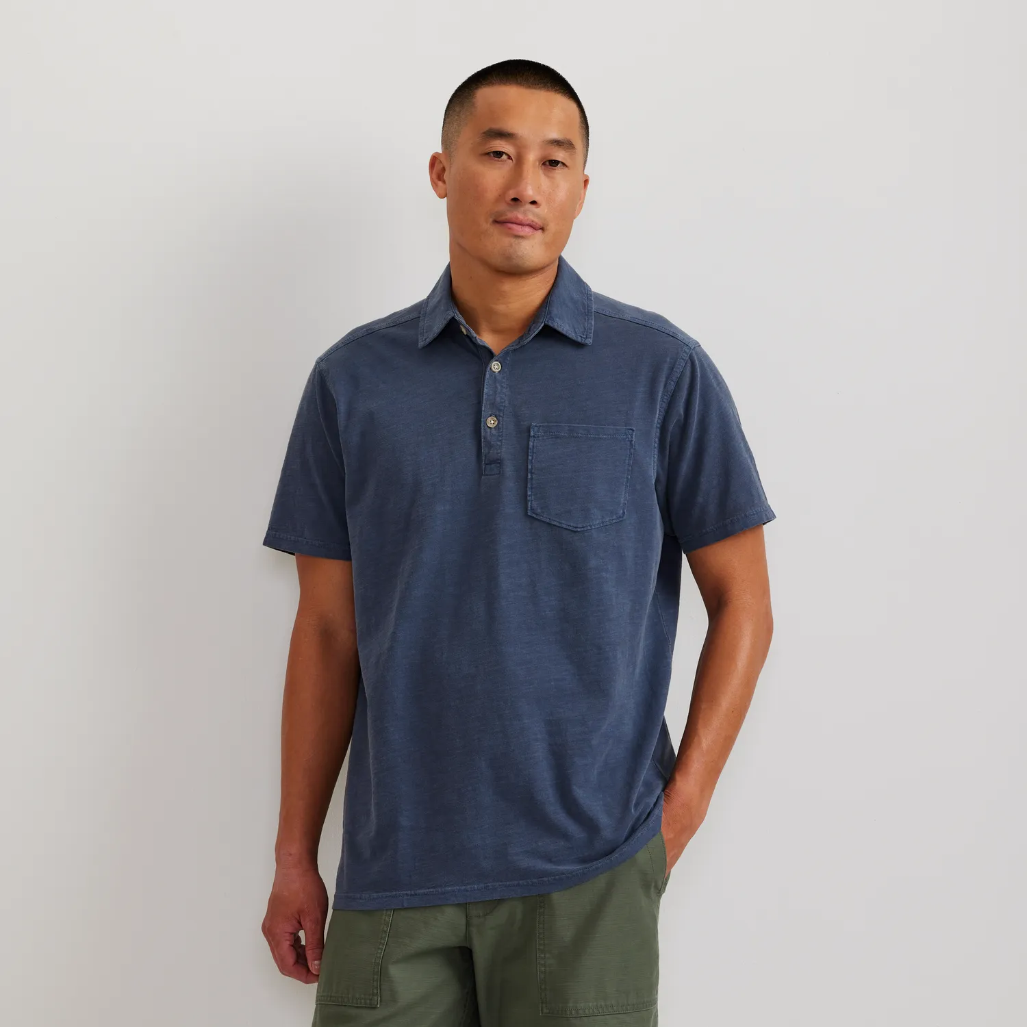 Eddie Bauer Sunwashed tricou polo barbati albastru bumbac