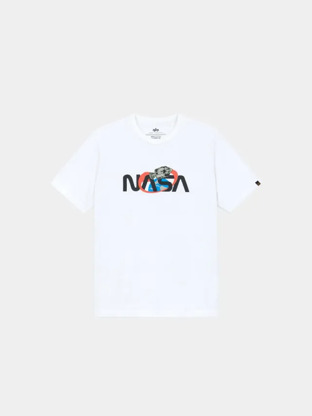 Alpha Industries NASA Worm tricou alb bumbac