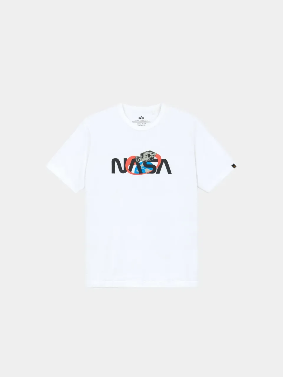 Alpha Industries NASA Worm tricou alb bumbac