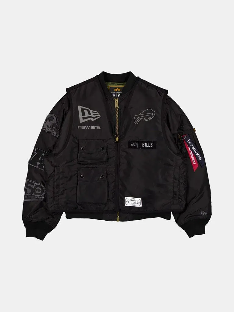 Alpha Industries Buffalo Bills MA-1 vesta negru 2 in 1 reflectorizant