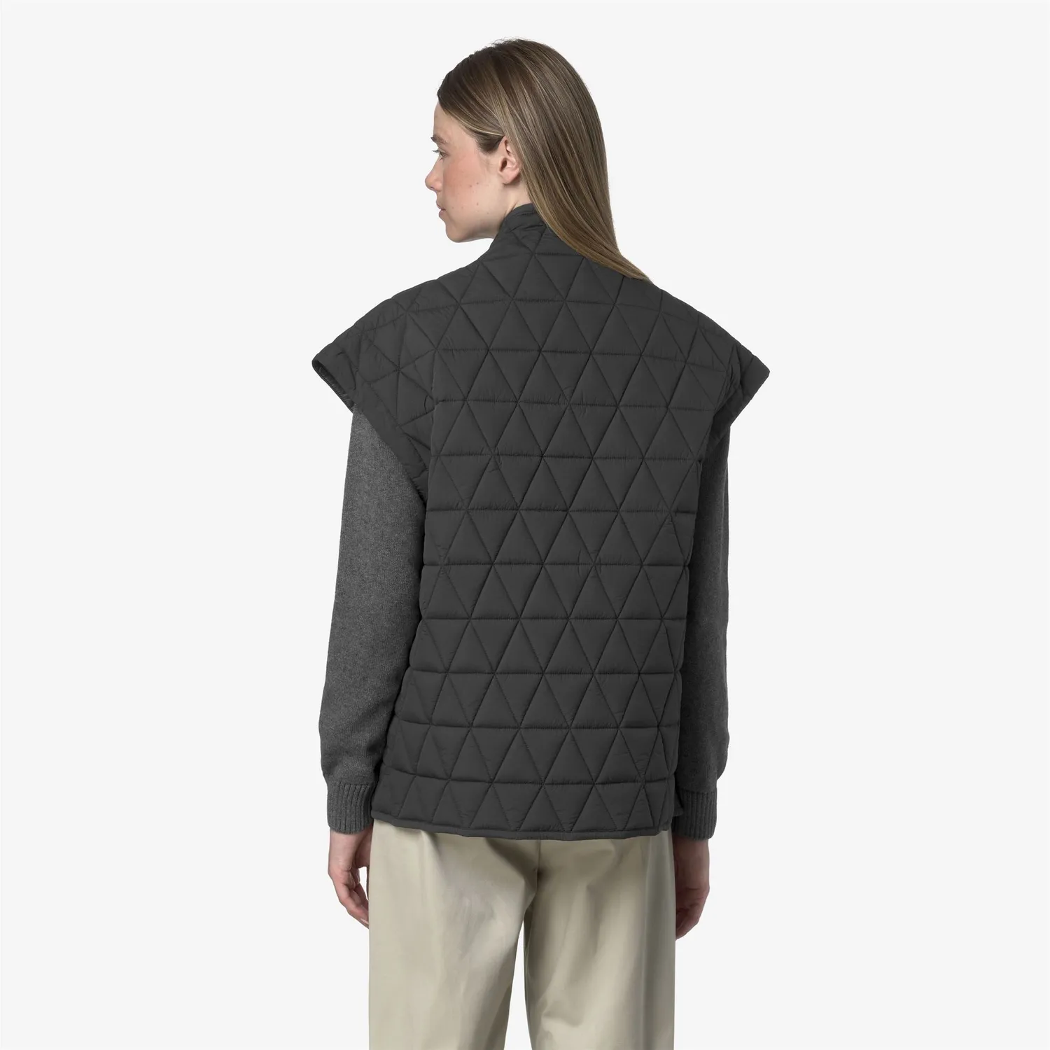 K-Way Saloire Diamond Quilted vestă damă gri călduroasă