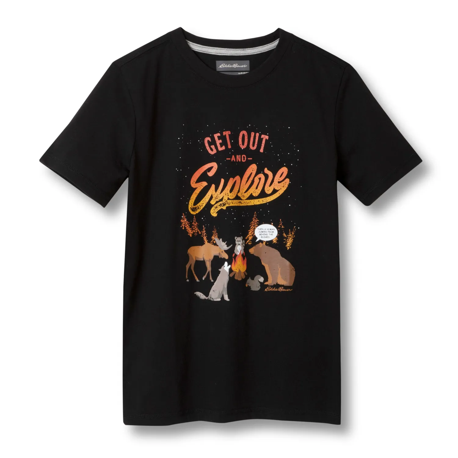 Eddie Bauer tricou băieți negru cu imprimeu bumbac