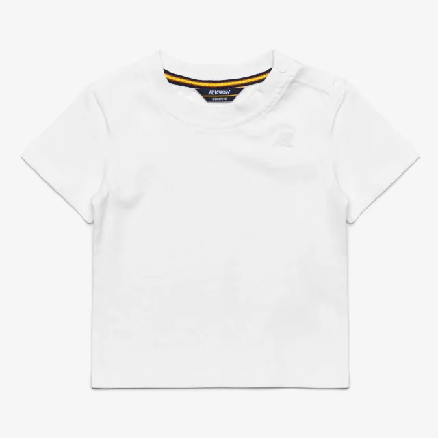 K-Way E. Pete Jersey tricou copii alb bumbac cu capse