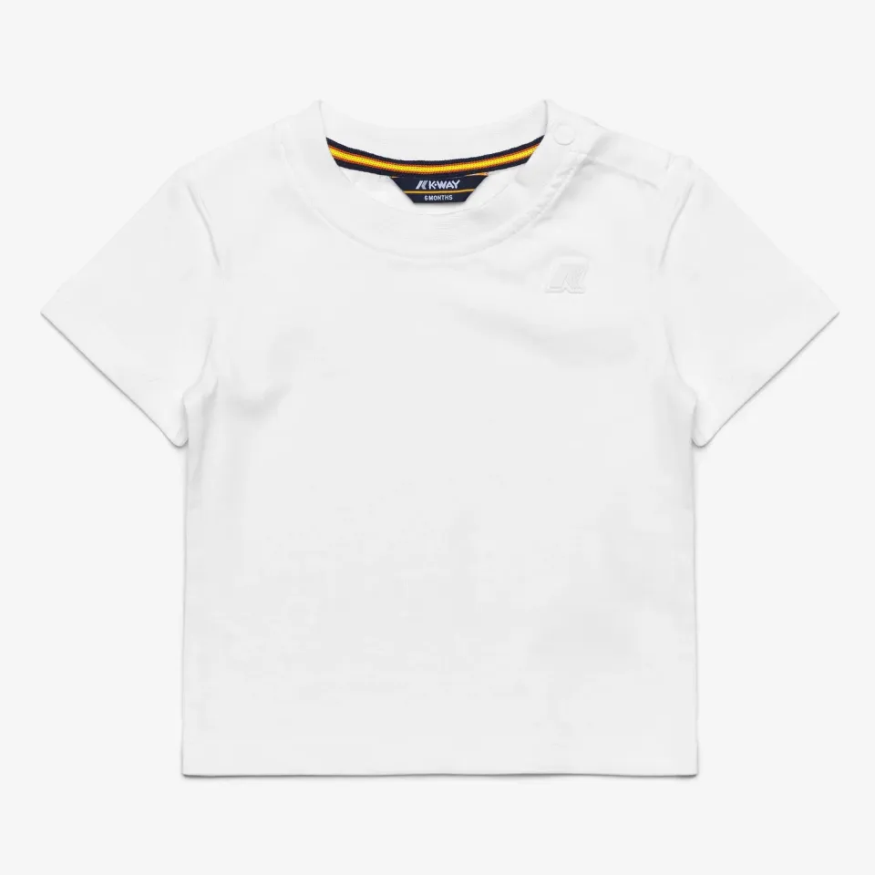 K-Way E. Pete Jersey tricou copii alb bumbac cu capse