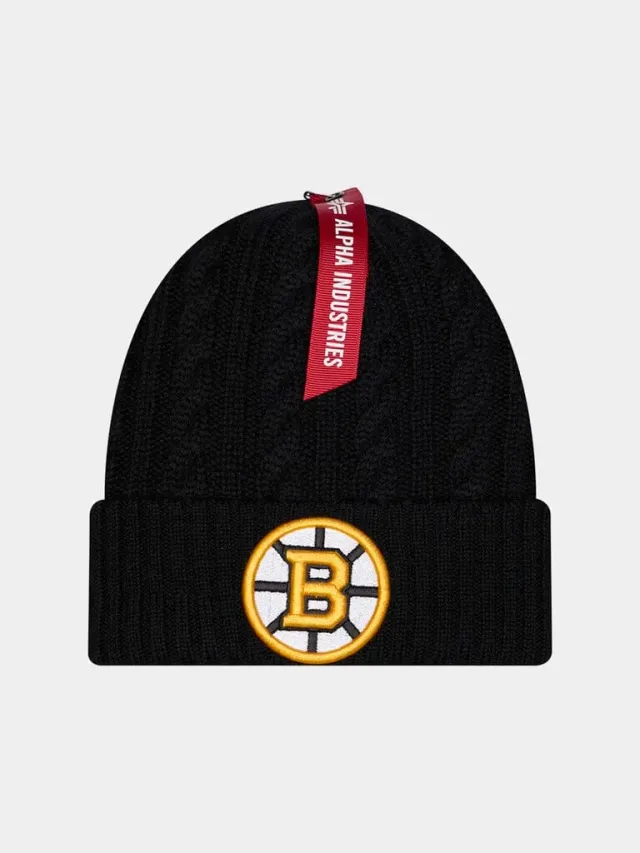 Alpha Industries Boston Bruins x New Era caciula lana neagra