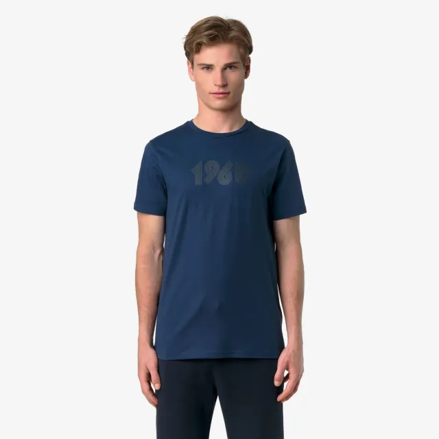 K-Way Leonide 1965 Print tricou unisex albastru bumbac