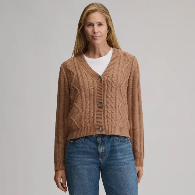 Eddie Bauer Everloft cardigan dama bej cu nasturi