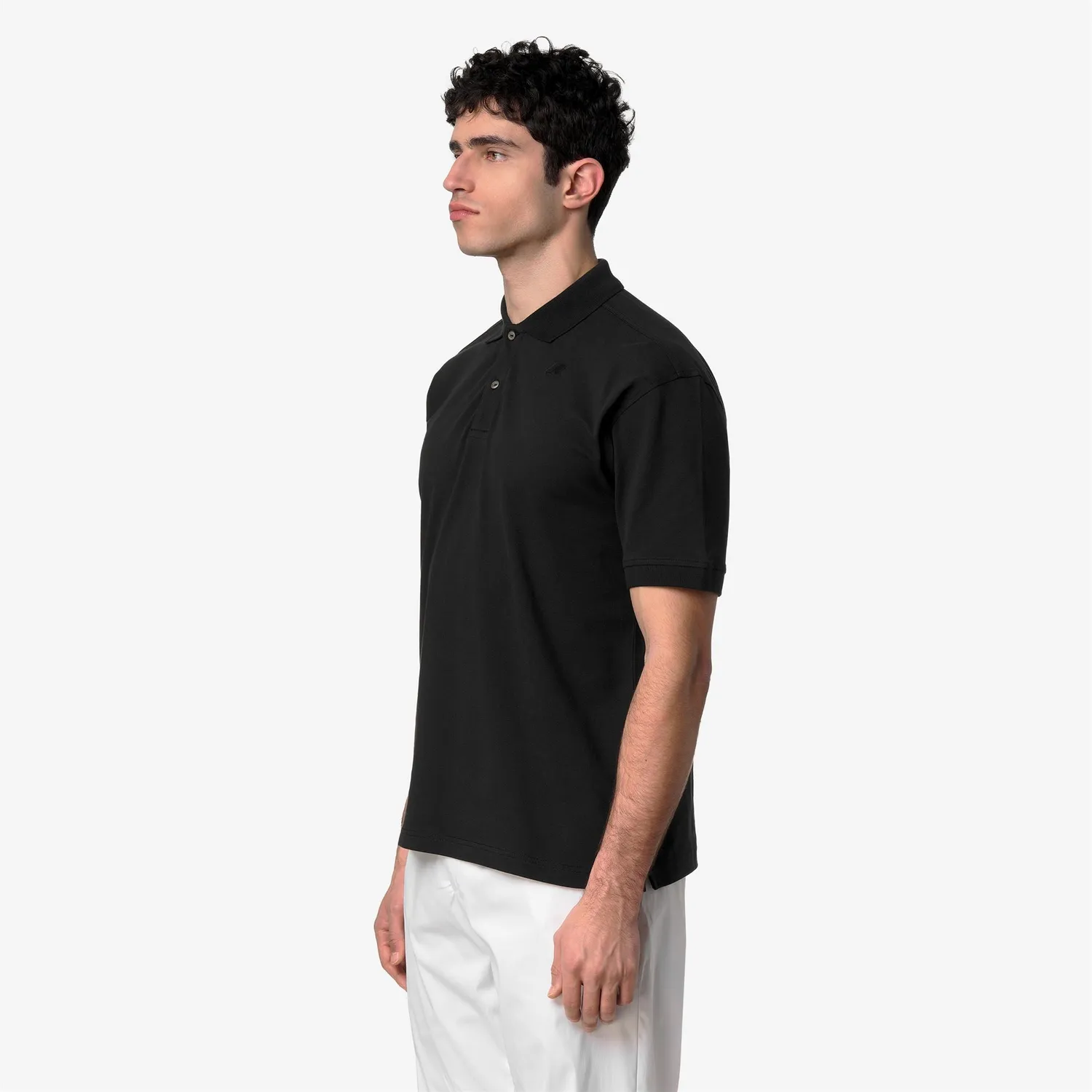 K-Way Simor Pique polo barbati negru bumbac elastic