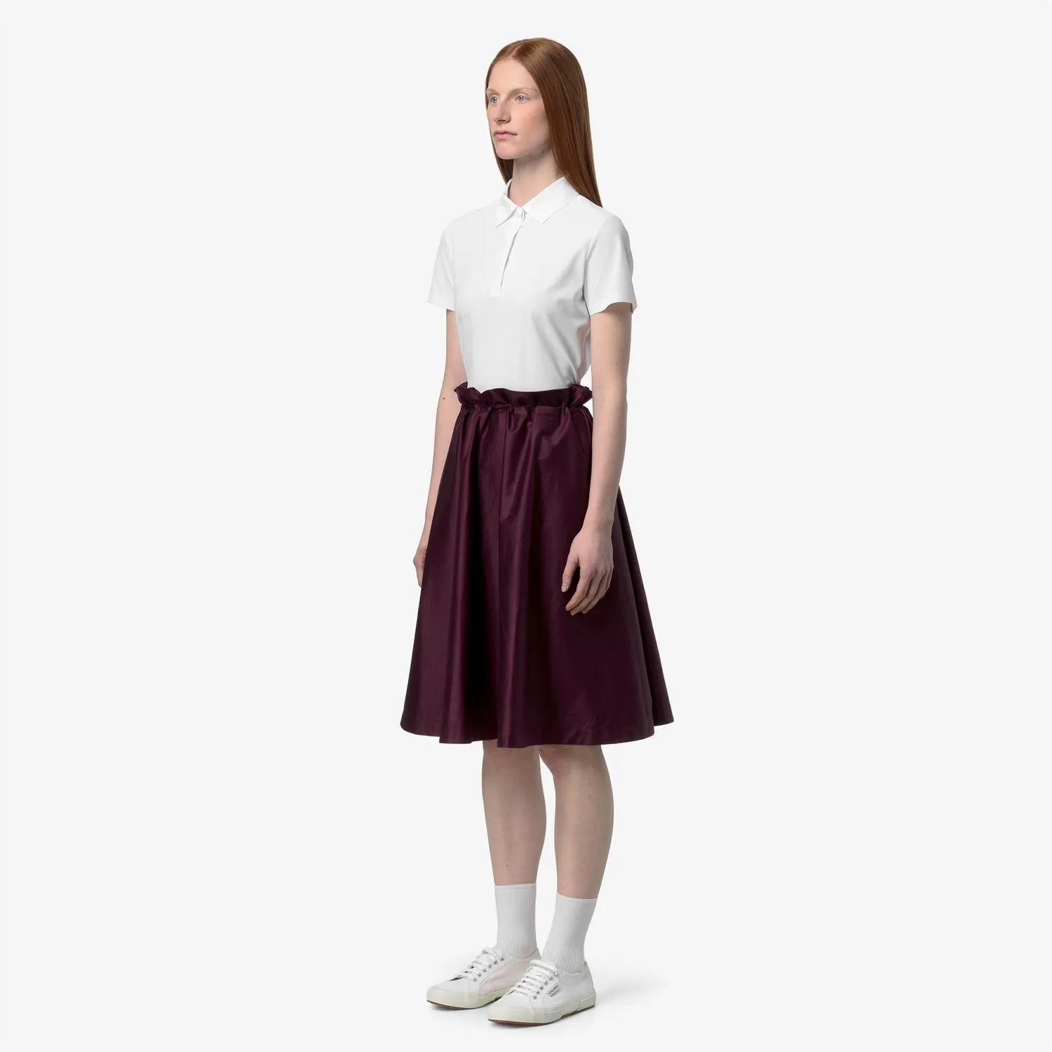 K-Way Gaelal Shiny Cotton fustă damă violet midi