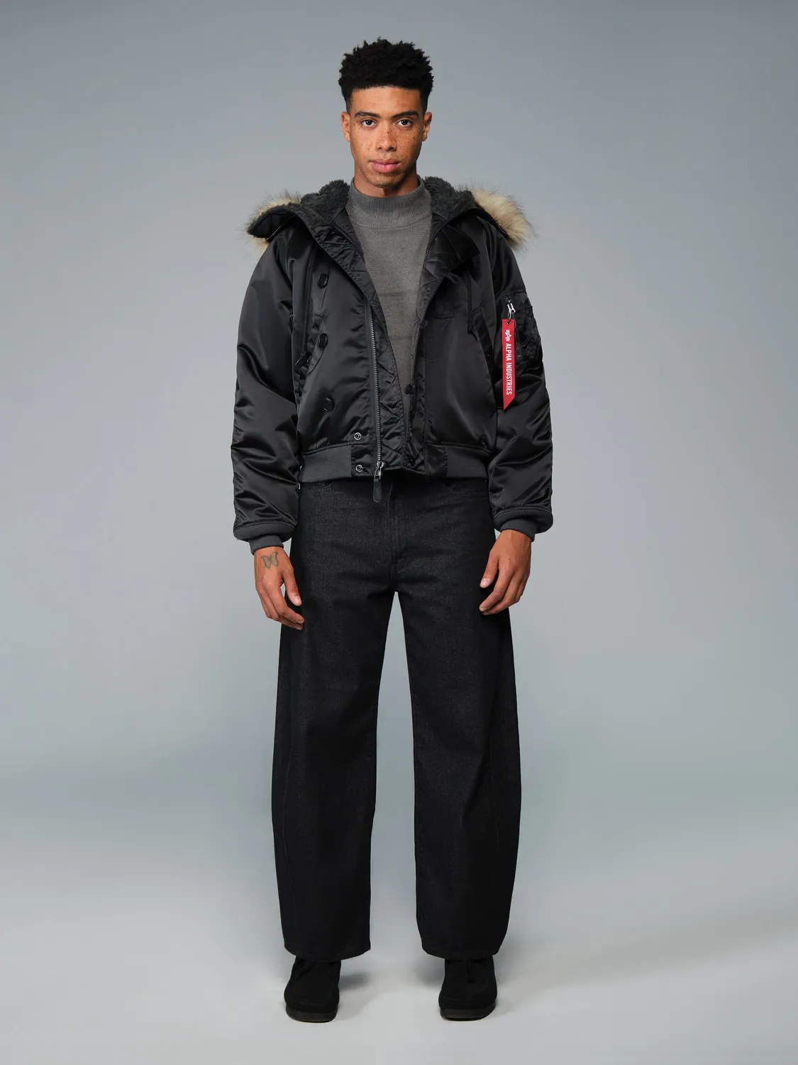 Alpha Industries N-2B 1950s palton negru ger extrem