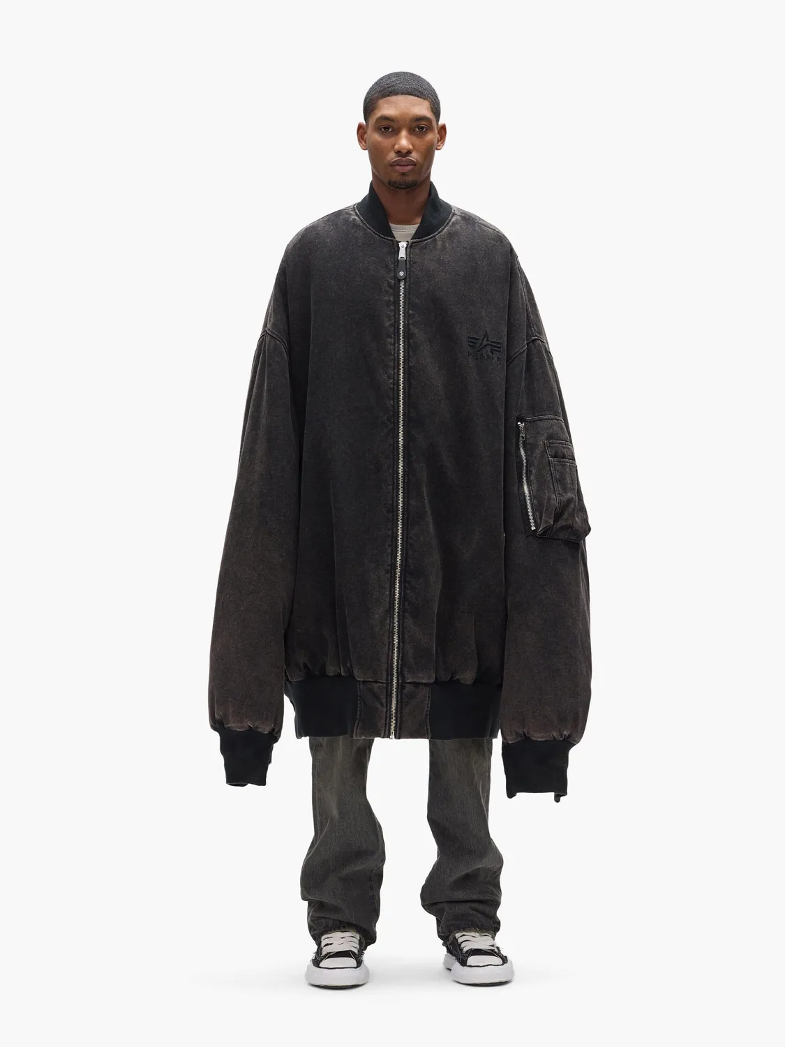 Alpha Industries Purple Giant geacă bomber negru reversibilă