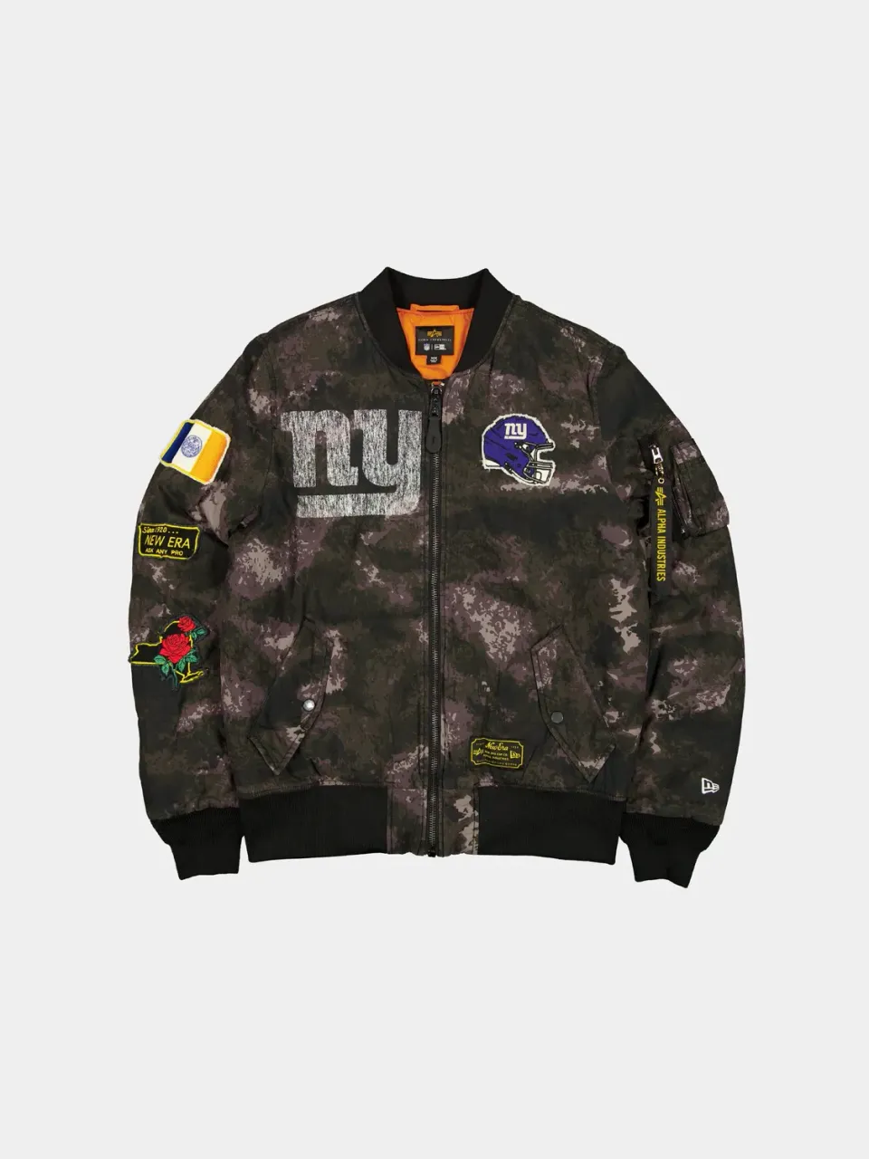 Alpha Industries MA-1 Giants bomber negru camo bumbac