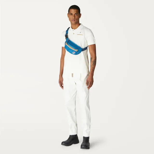 K-Way Briac Stretch polo barbati alb bumbac elastic