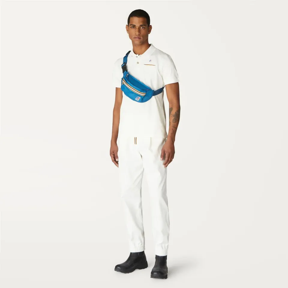 K-Way Briac Stretch polo barbati alb bumbac elastic