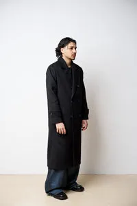 Mareus palton barbati negru mat 530 lana lunga