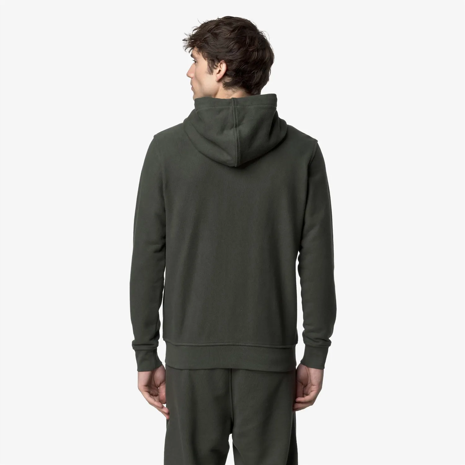 K-Way Anthony Heavy Fleece jachetă verde cu glugă