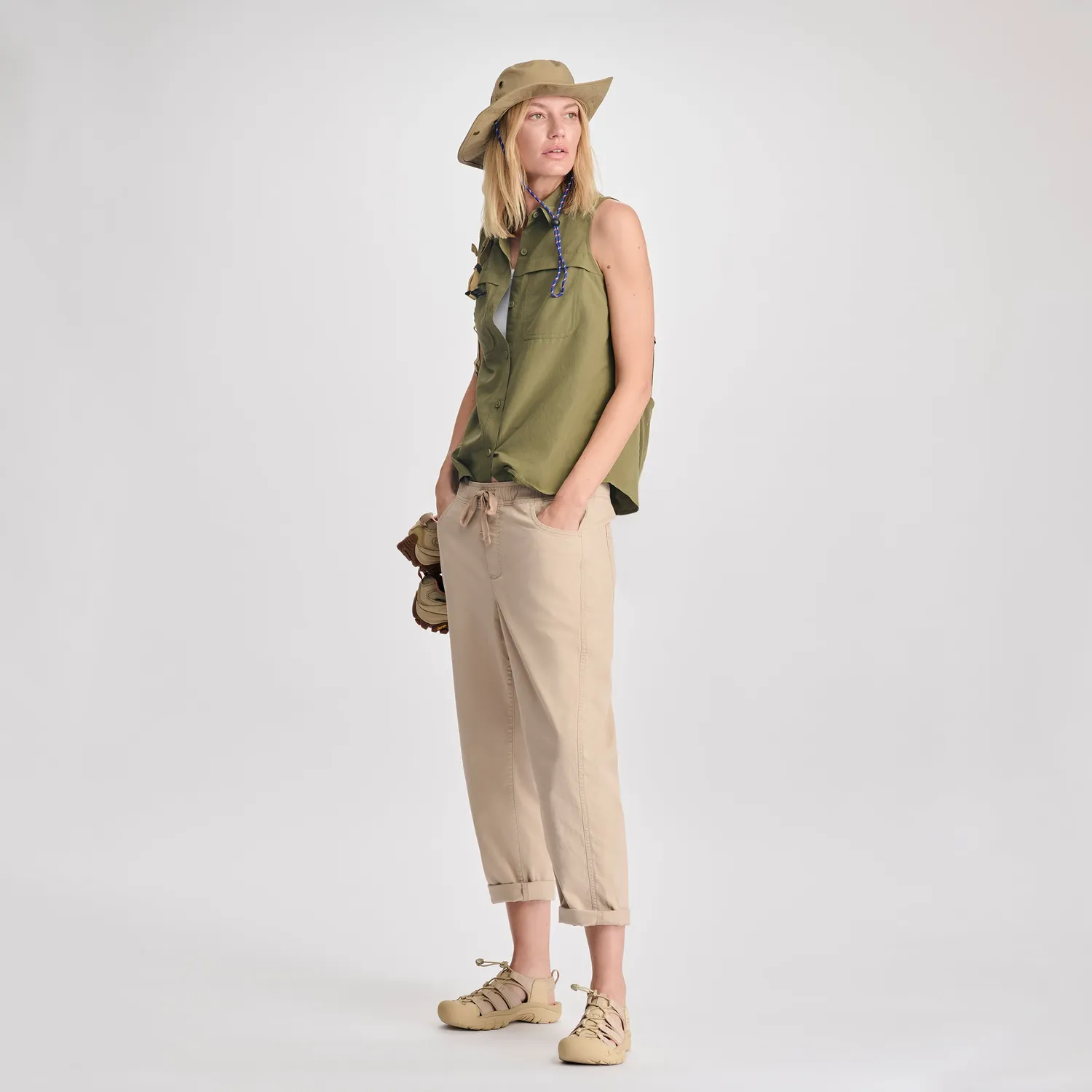 Eddie Bauer Rainier Ripstop camasa dama alba fara maneci