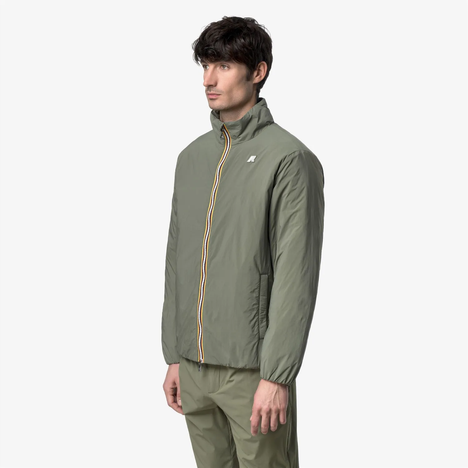 K-Way Valentine Plain Warm geaca scurta verde lichen calduroasa