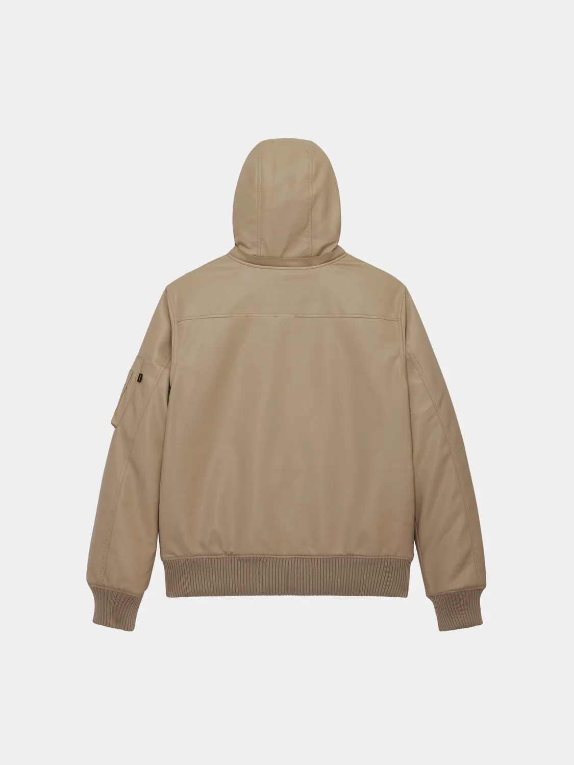 Alpha Industries Faux Leather Hooded Rib geaca vintage khaki