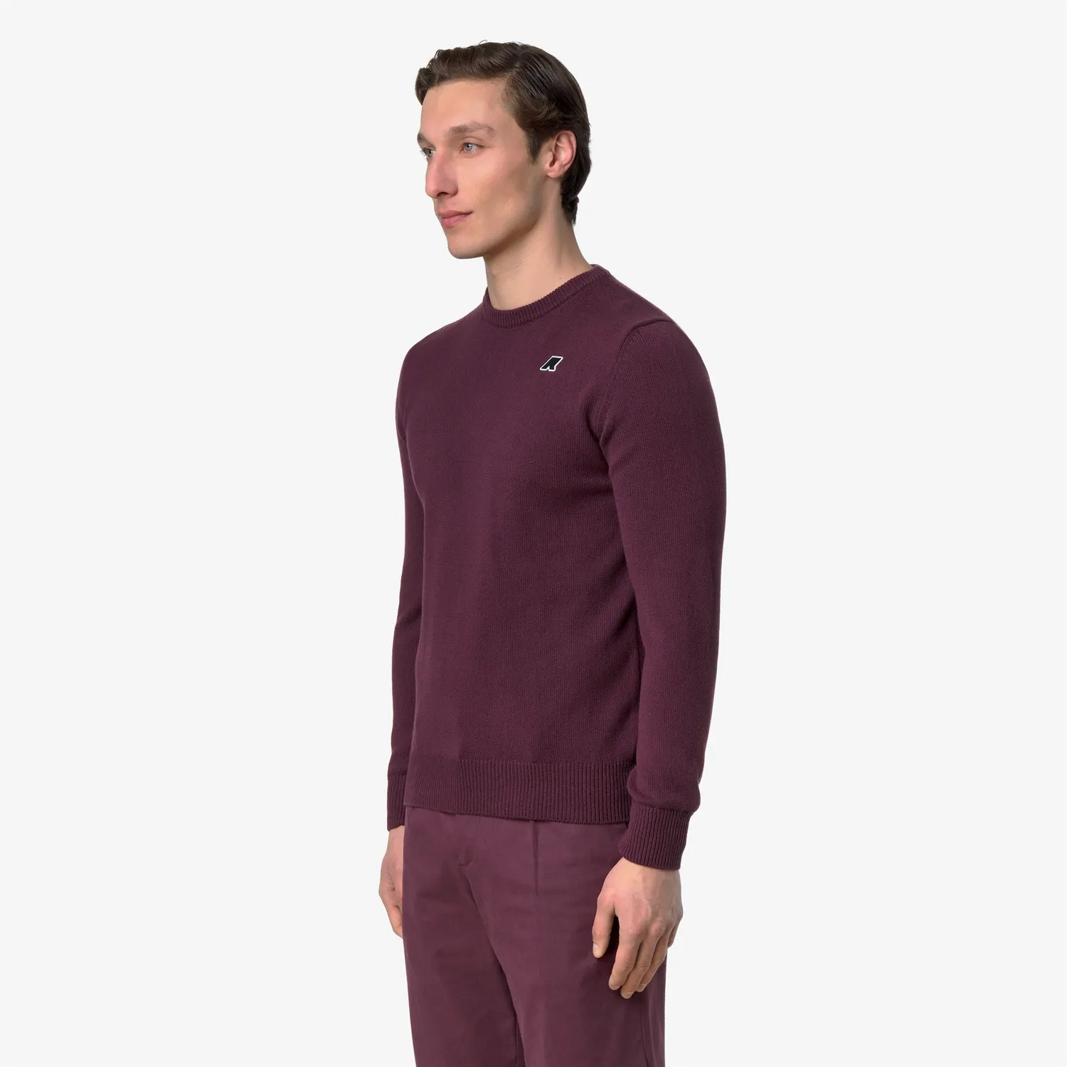 K-Way Sebastien pulover barbati Violet Mauve Wine bumbac