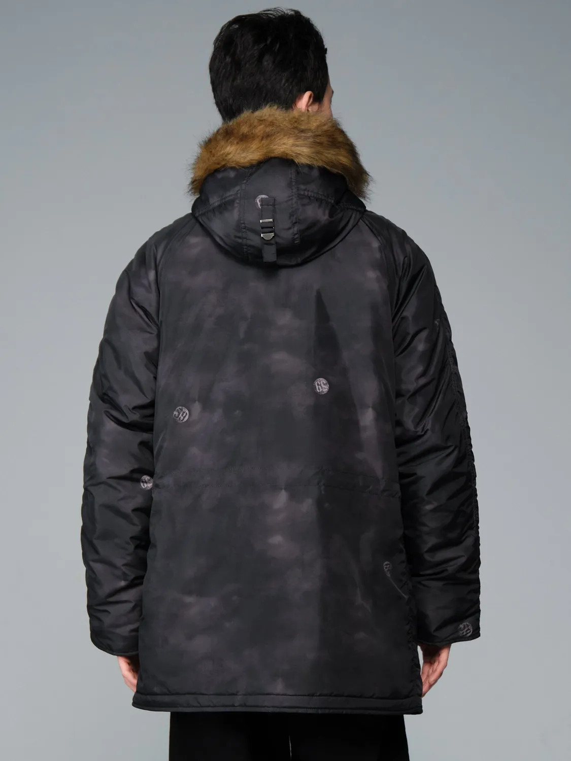 Alpha Industries N-3B Oxford palton negru vintage print