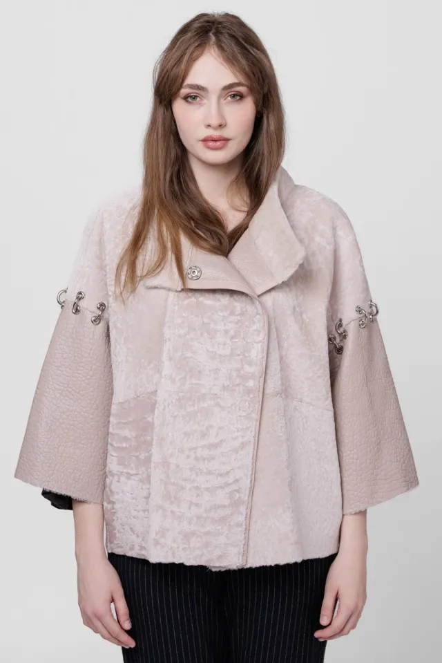 Mareus Pearl 300 poncho shearling piele bej 60 cm
