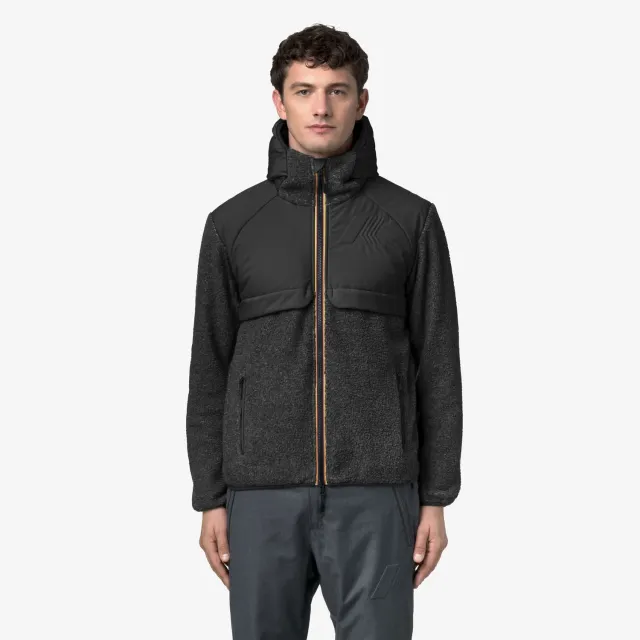 K-Way Bauges Polar geaca barbati Black Pure calduroasa cu gluga