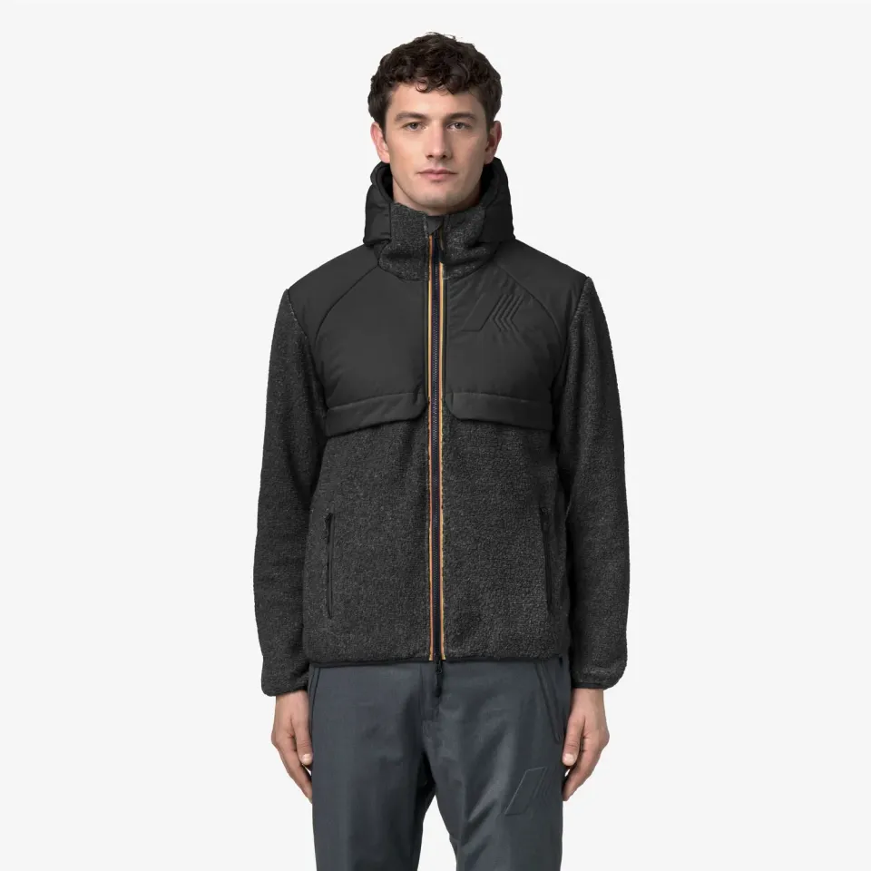 K-Way Bauges Polar geaca barbati Black Pure calduroasa cu gluga