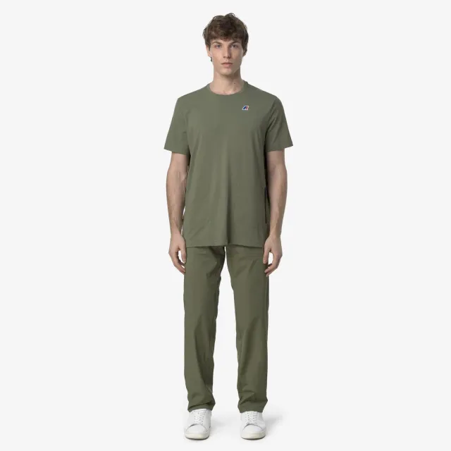K-Way Med Travel pantaloni sport verde lichen bumbac