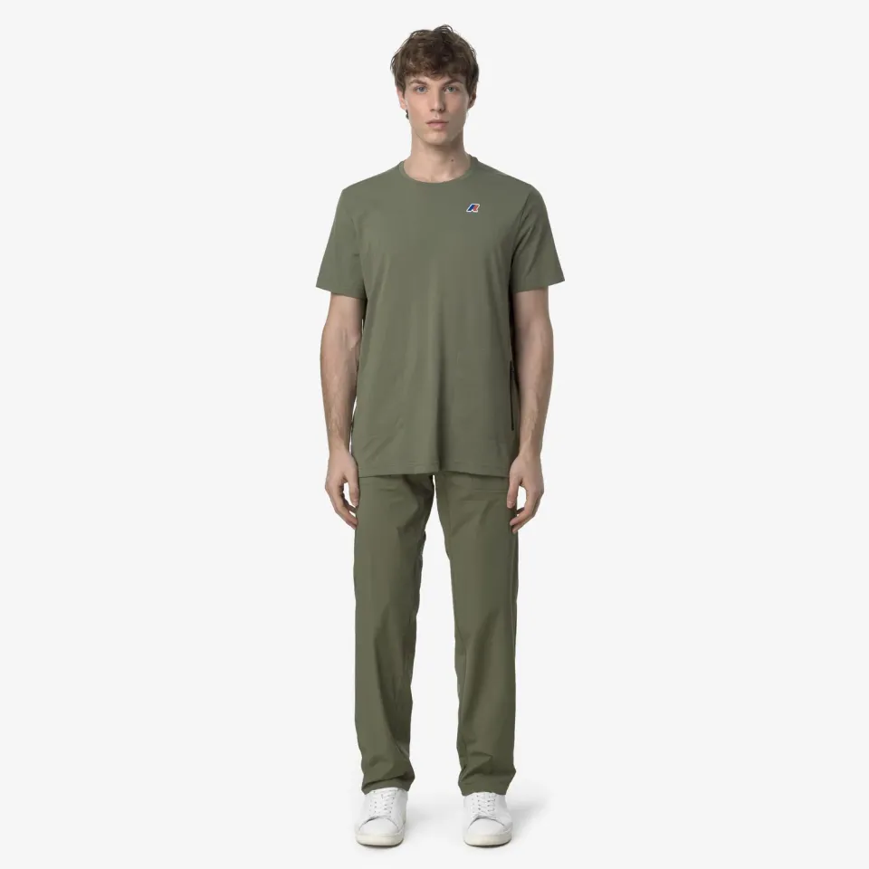 K-Way Med Travel pantaloni sport verde lichen bumbac