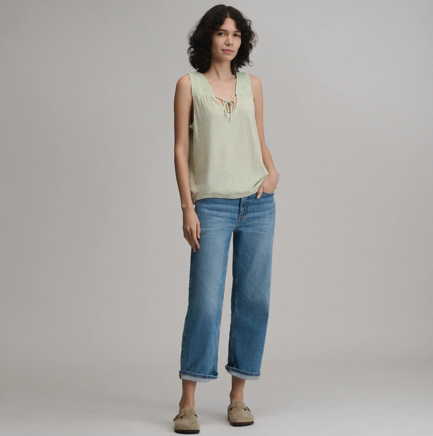 Eddie Bauer Sunwashed Cotton maiou dama Cosmos bumbac