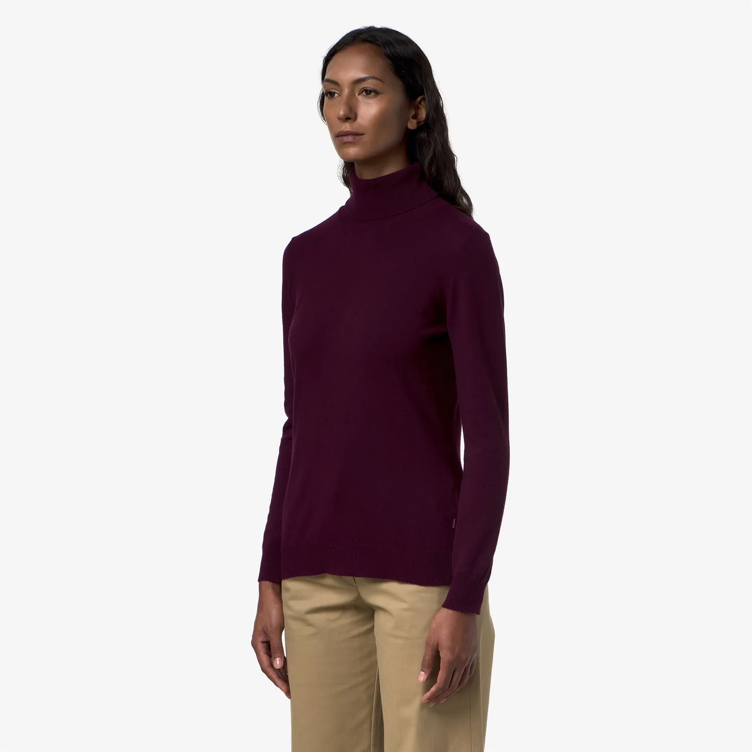 K-Way Amane Plain Mix Merino pulover dama violet prune lana
