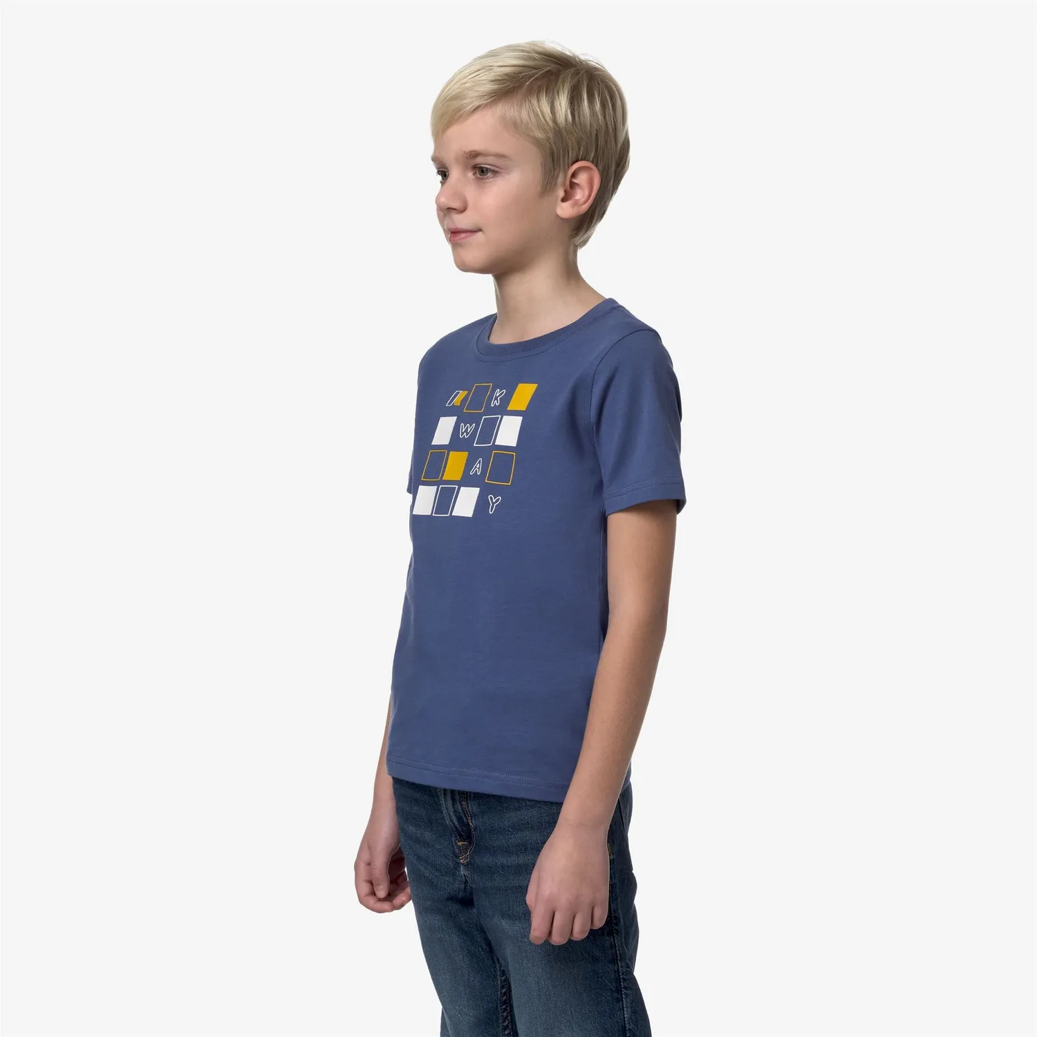K-Way Odom Puzzle K3126TW tricou baieti Blue Fiord bumbac