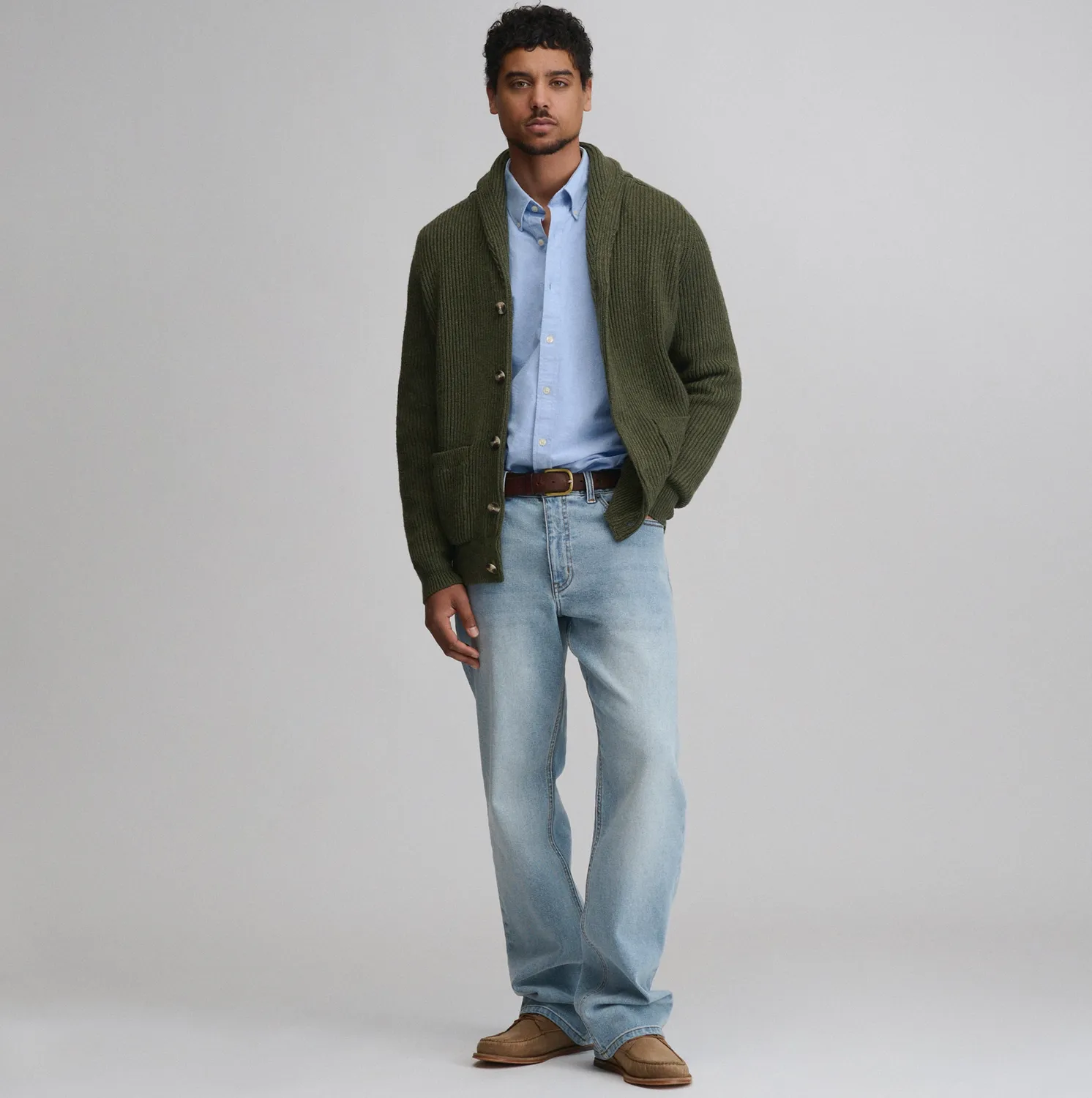 Eddie Bauer Fletcher Bay cardigan bărbați Deep Olive gros