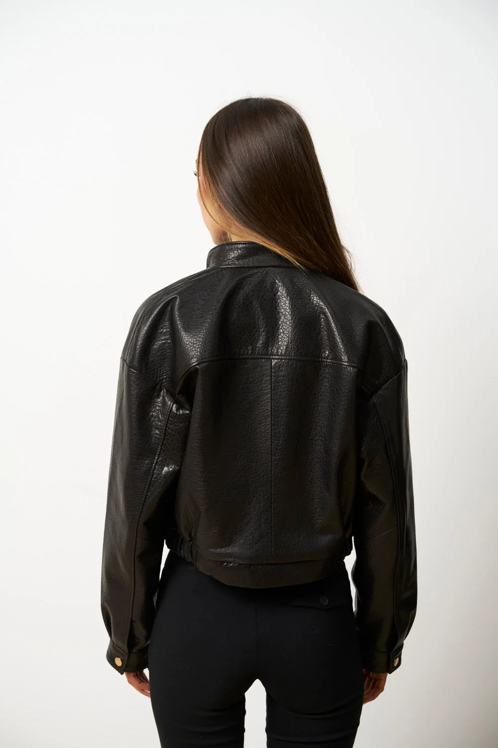 Mareus 621 geacă piele naturală obsidian cropped