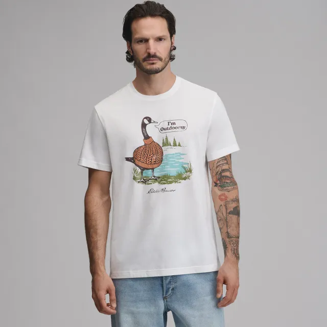 Eddie Bauer EB Outdoorsy Goose tricou Ivory bumbac