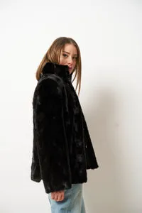 Mareus Midnight Onyx 643 haina vizon negru mozaic